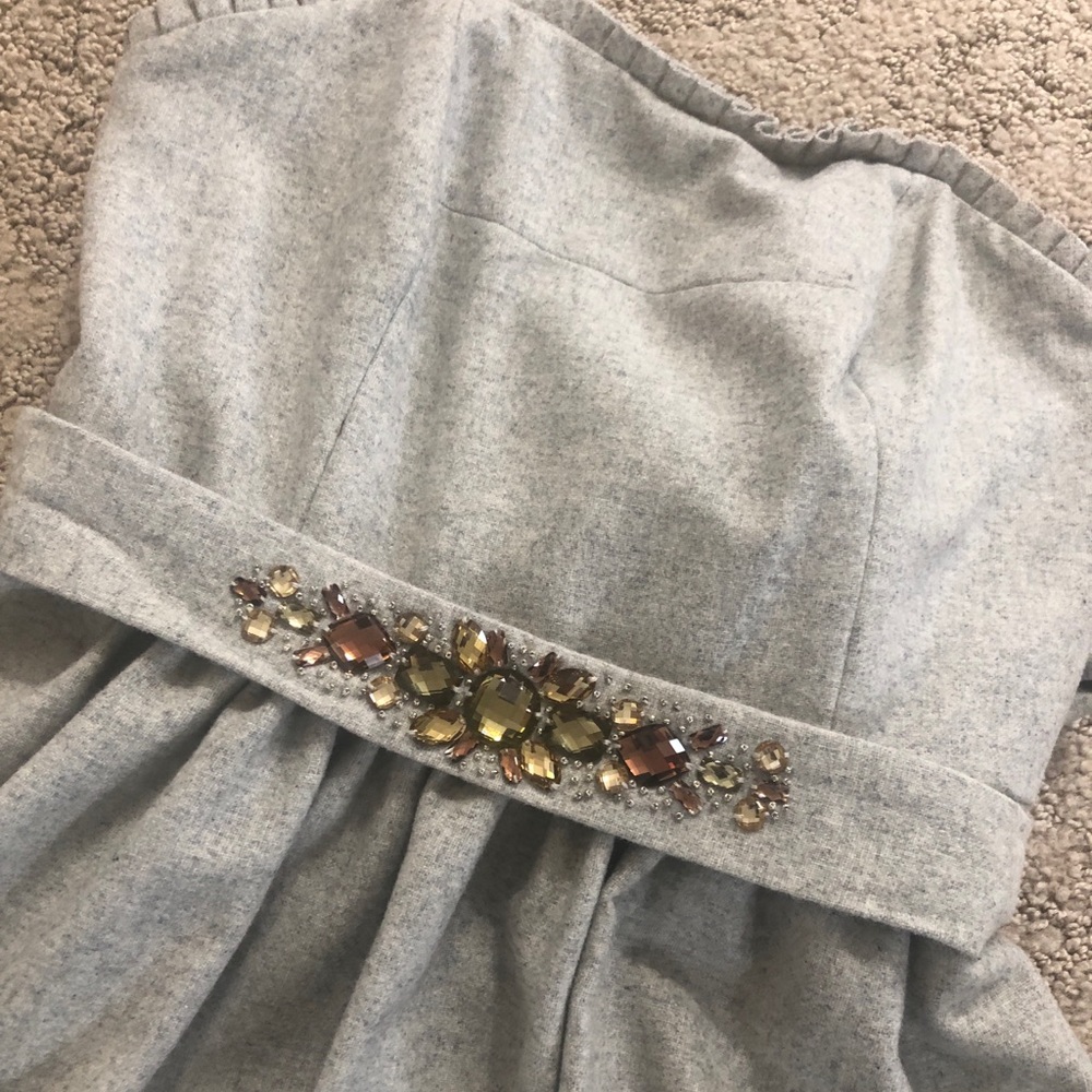 BR Strapless A-Line Dress with Jeweled Belt Sz 6